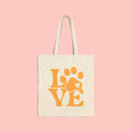 Love Paw Tote Bag — Cute Pet Lover Canvas Tote (LOVE with Paw Print)