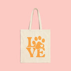 Love Paw Tote Bag — Cute Pet Lover Canvas Tote (LOVE with Paw Print)