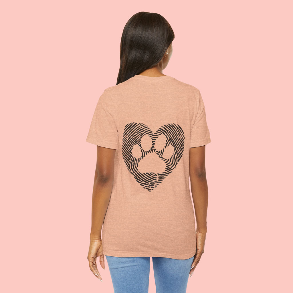 T-Shirt — Heart Pawprint Fingerprint Design (Pet Lover Gift)