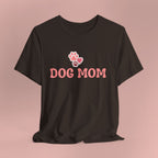 Dog Mom T-Shirt — Pink Paw Graphic Tee for Dog Lovers