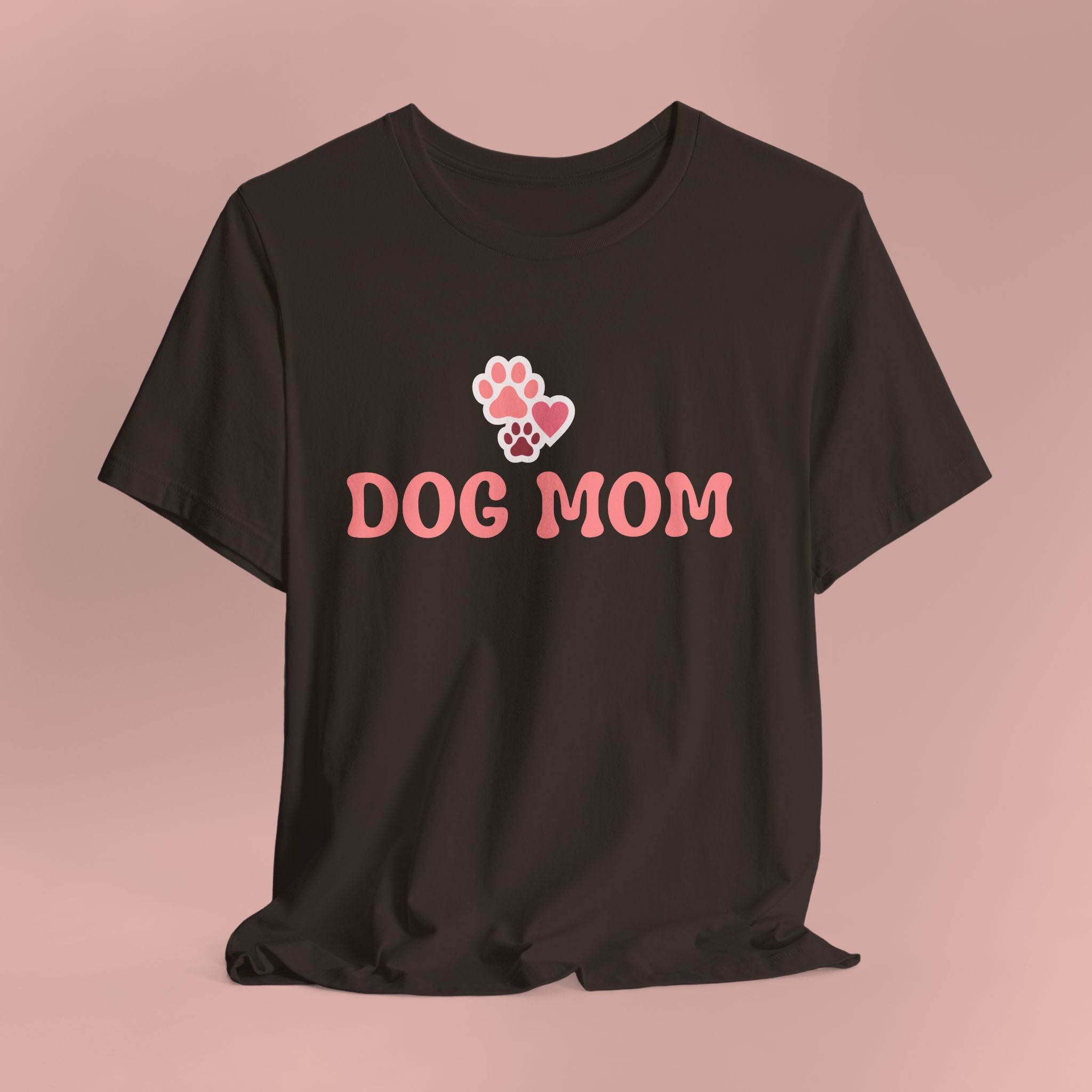 Dog Mom T-Shirt — Pink Paw Graphic Tee for Dog Lovers