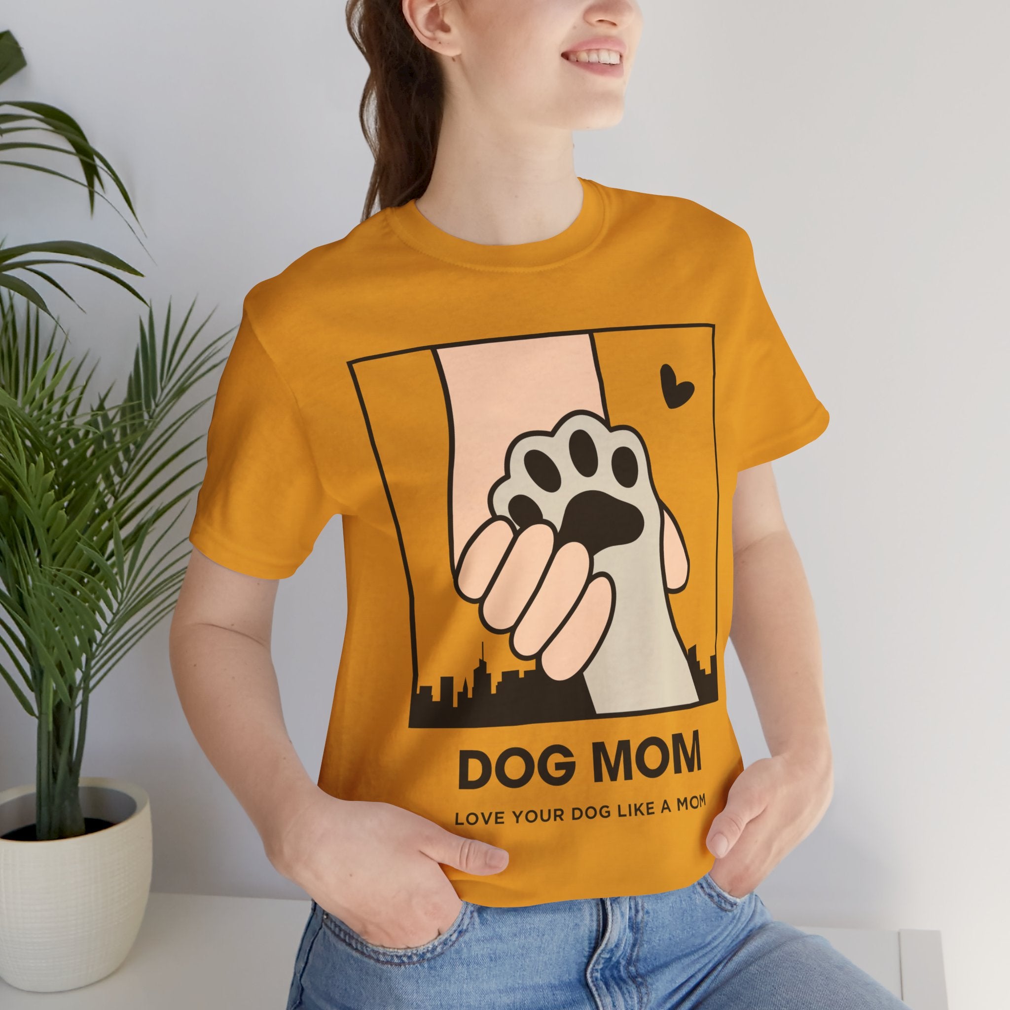 Dog Mom T-Shirt — "Love Your Dog Like a Mom" Paw Print Graphic
