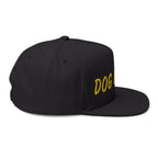 Dog Mom Embroidered Flat Bill Cap — Paw Print Snapback Hat