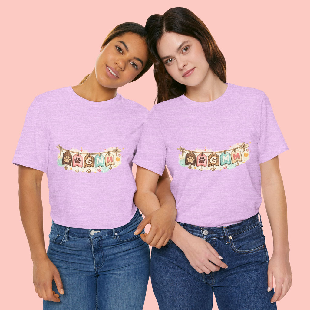 Pet Mom Banner Tee — Cute Paw Print "MOM" Graphic T-Shirt