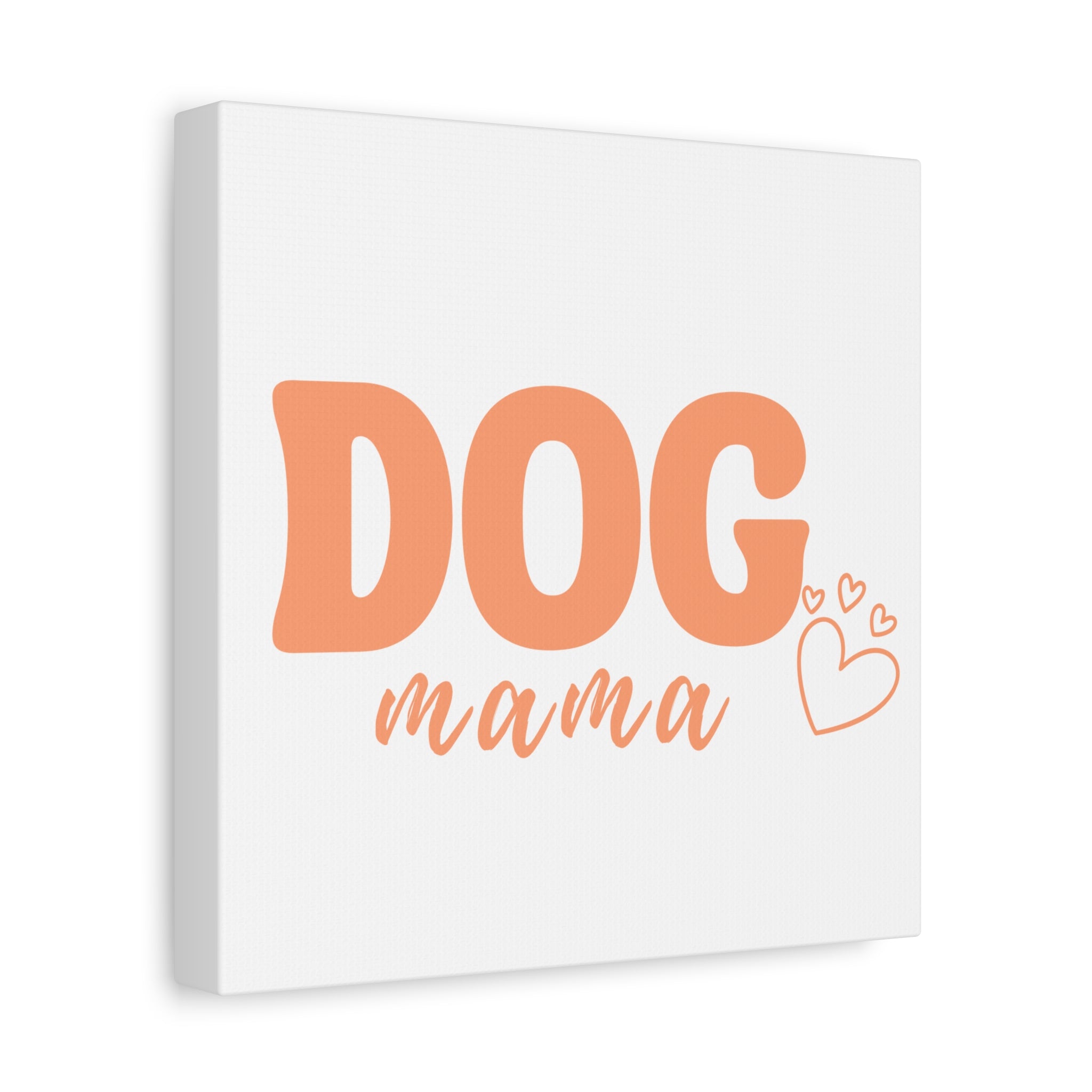 Dog Mama Matte Canvas Wall Art – Peach Script Pet Lover Decor