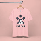 Dog Mom T‑Shirt — Paw Print with Dog & Puppy Graphic