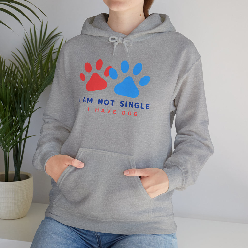 Dog Mom Hoodie – “I Am Not Single I Have Dog” Paw Print Hoodie