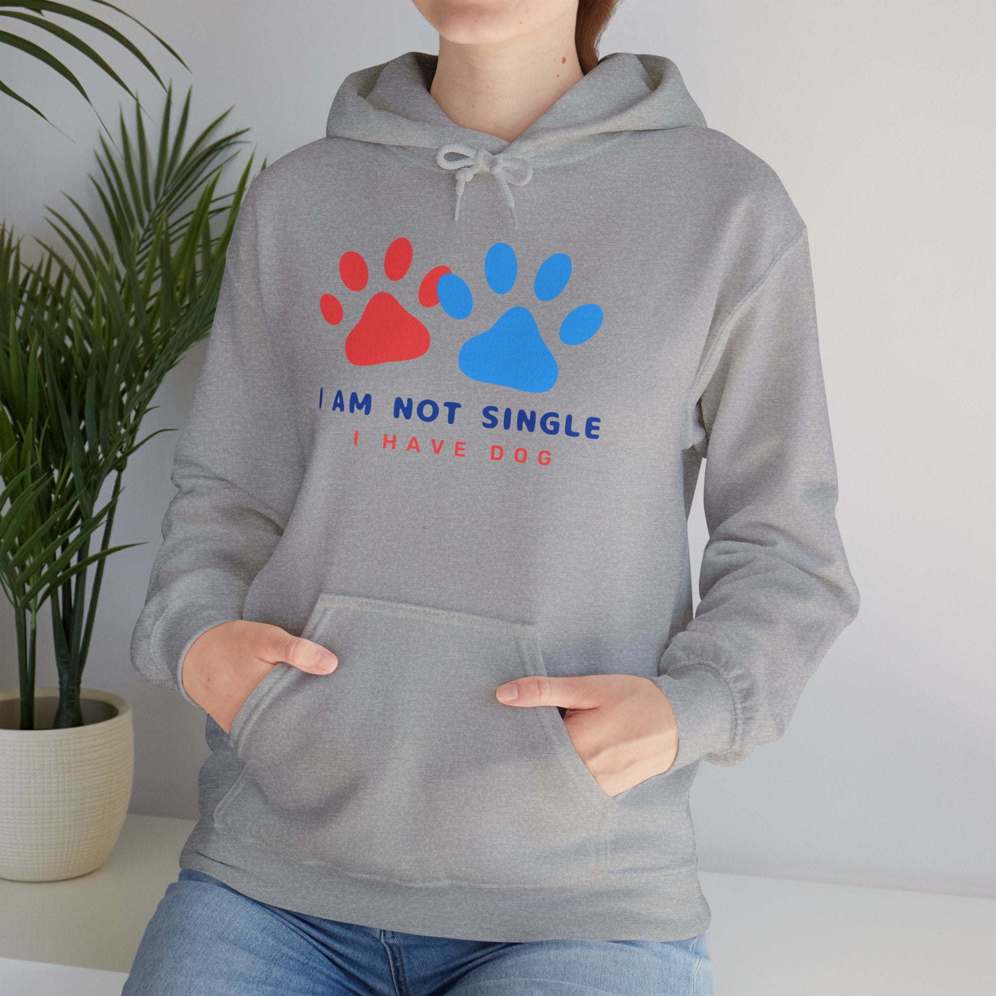Dog Mom Hoodie – “I Am Not Single I Have Dog” Paw Print Hoodie