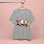 Dog Mom T-Shirt – Heart, Paw & Flower Graphic Tee