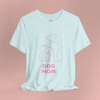 Dog Mom T‑Shirt – Minimal Pink Line Art Dog Tee