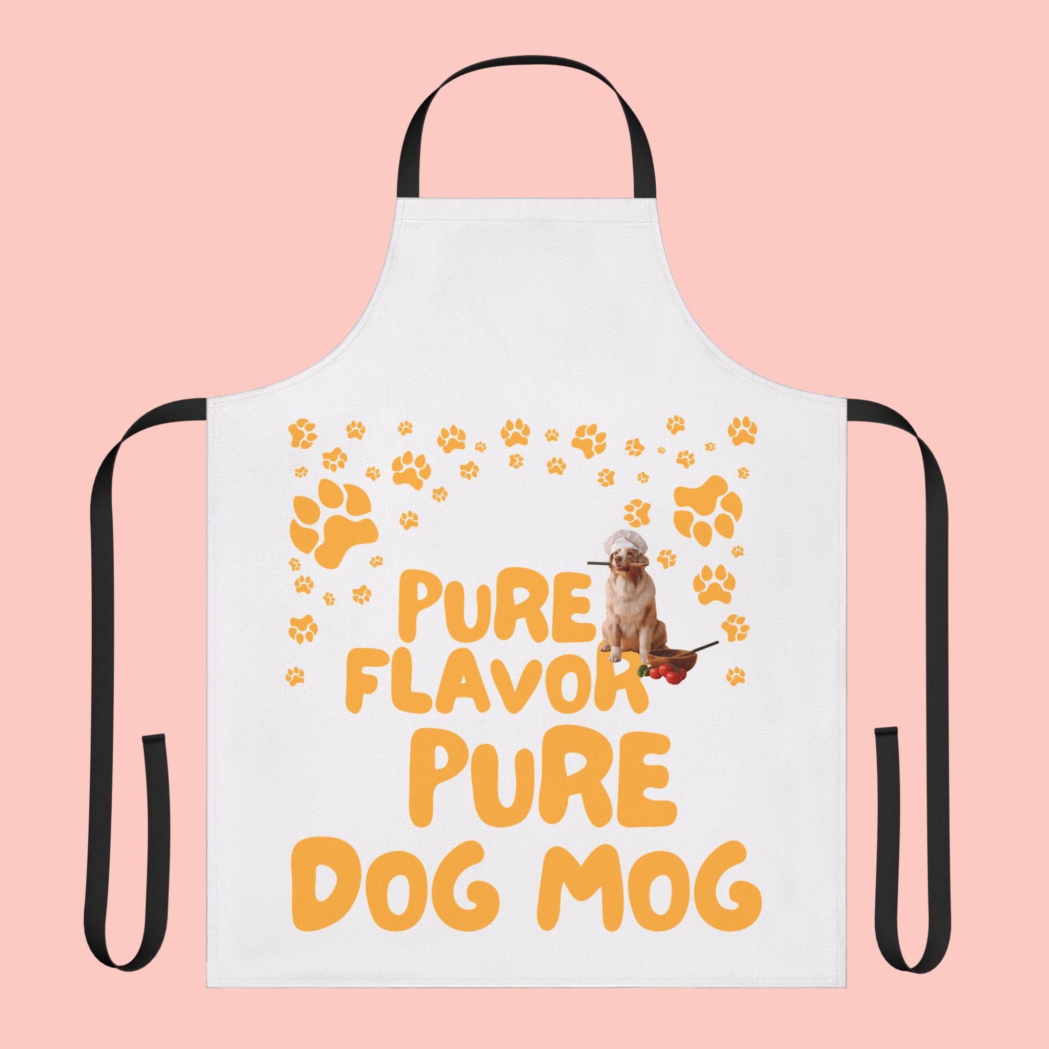 Dog Mom Apron – “Pure Flavor Pure Dog Mom” Paw-Print Kitchen Apron