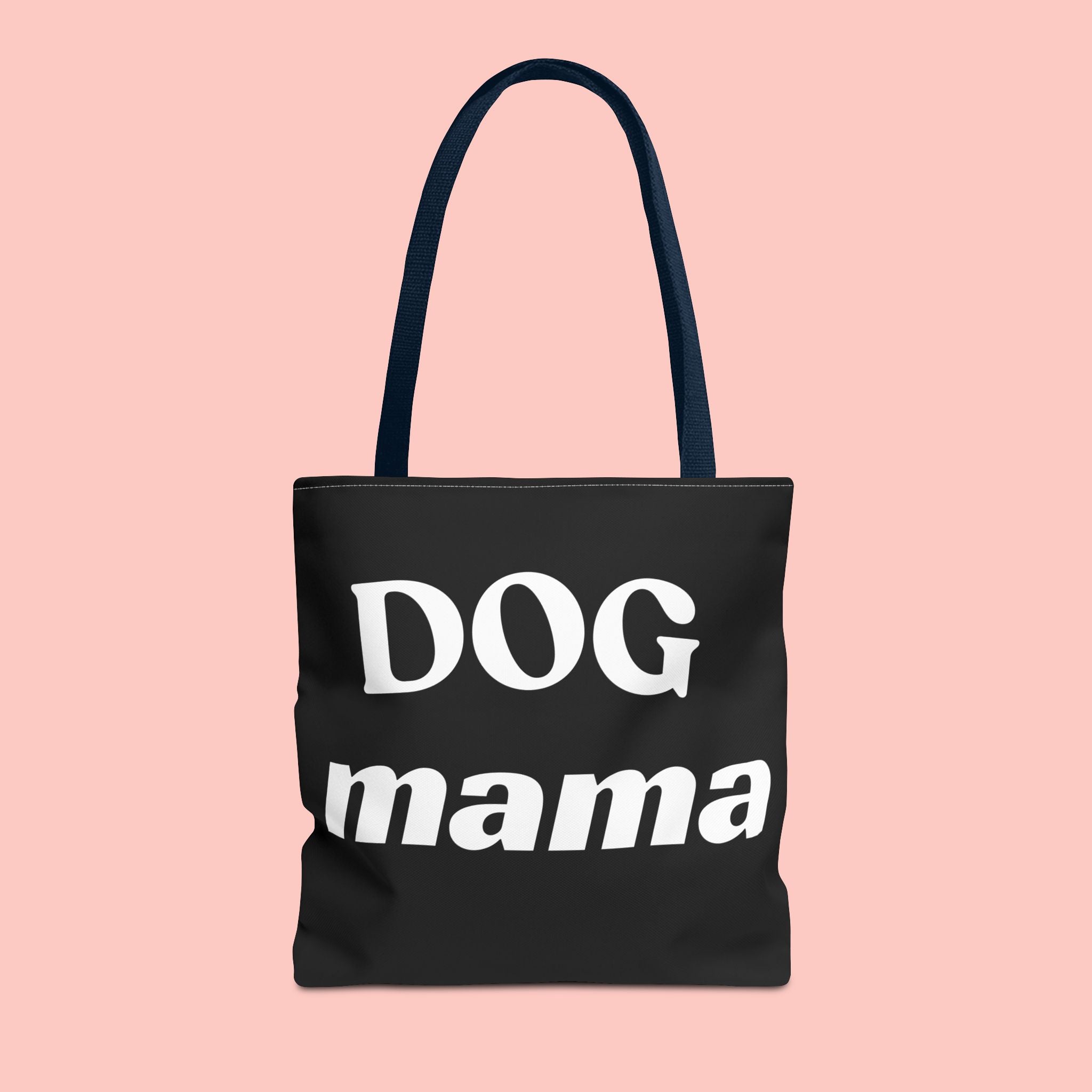 Dog Mama Tote Bag — Black Canvas Pet Lover Tote