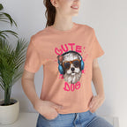 Cute Dog Tee — Headphones Puppy Graphic T-Shirt