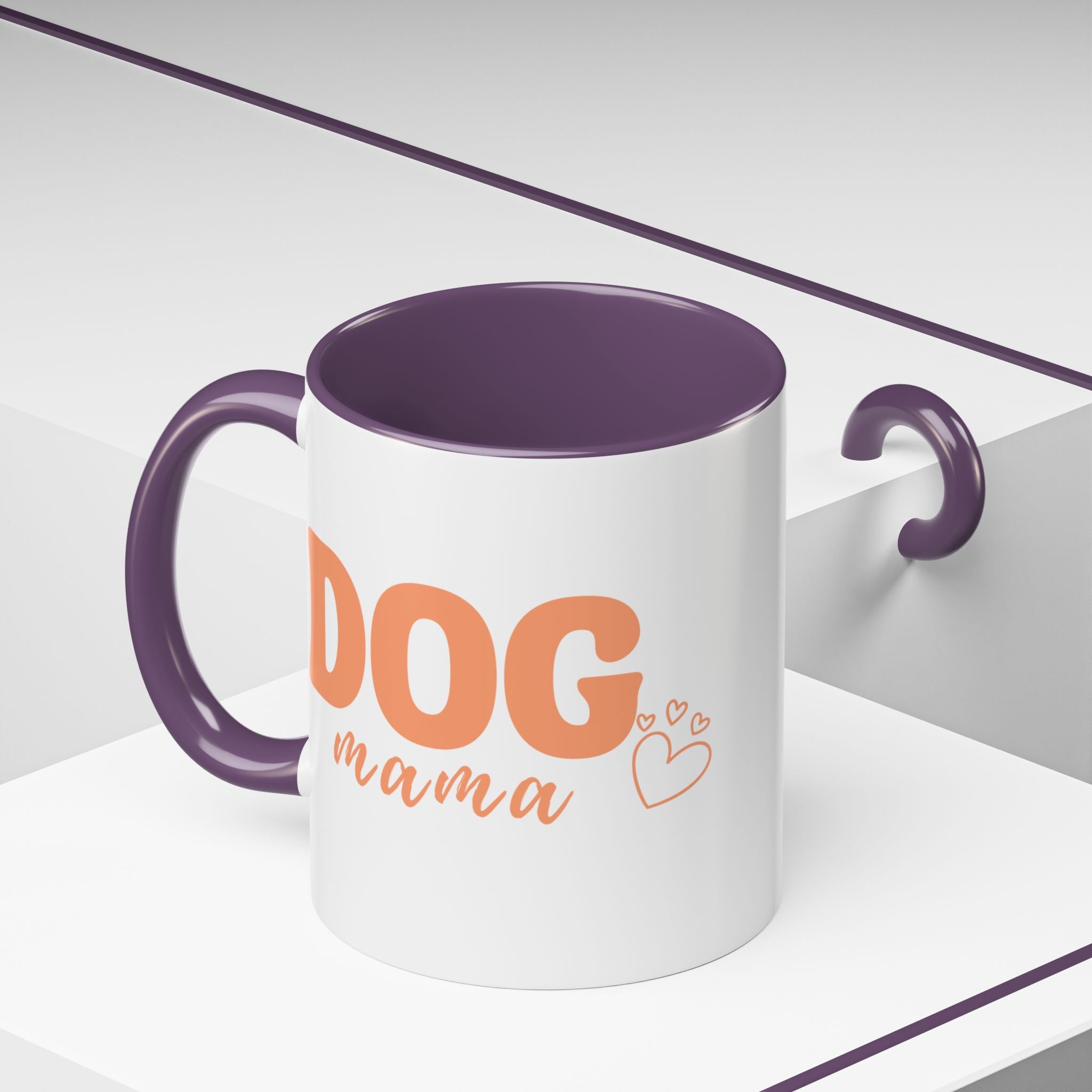 Dog Mama Coffee Mug — Cute Heart Accent Ceramic Mug (11/15 oz)