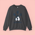 Dog Mom Crewneck Sweatshirt - Paw Print & Silhouette Graphic