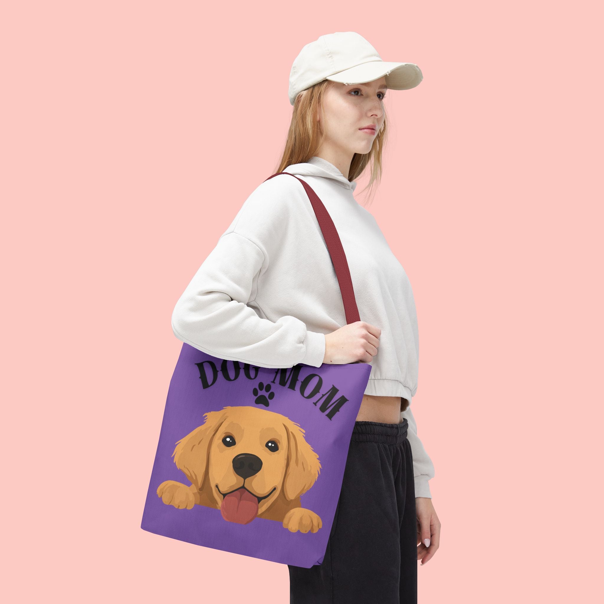 Dog Mom Tote Bag — Cute Golden Retriever Paw Print All-Over-Print Tote