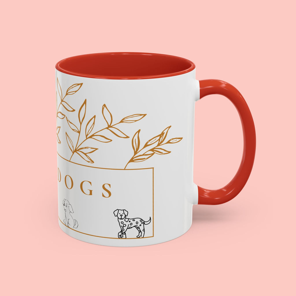I Love Dogs Accent Coffee Mug — Gold Leaf Dog Lover Ceramic Mug (11oz & 15oz)