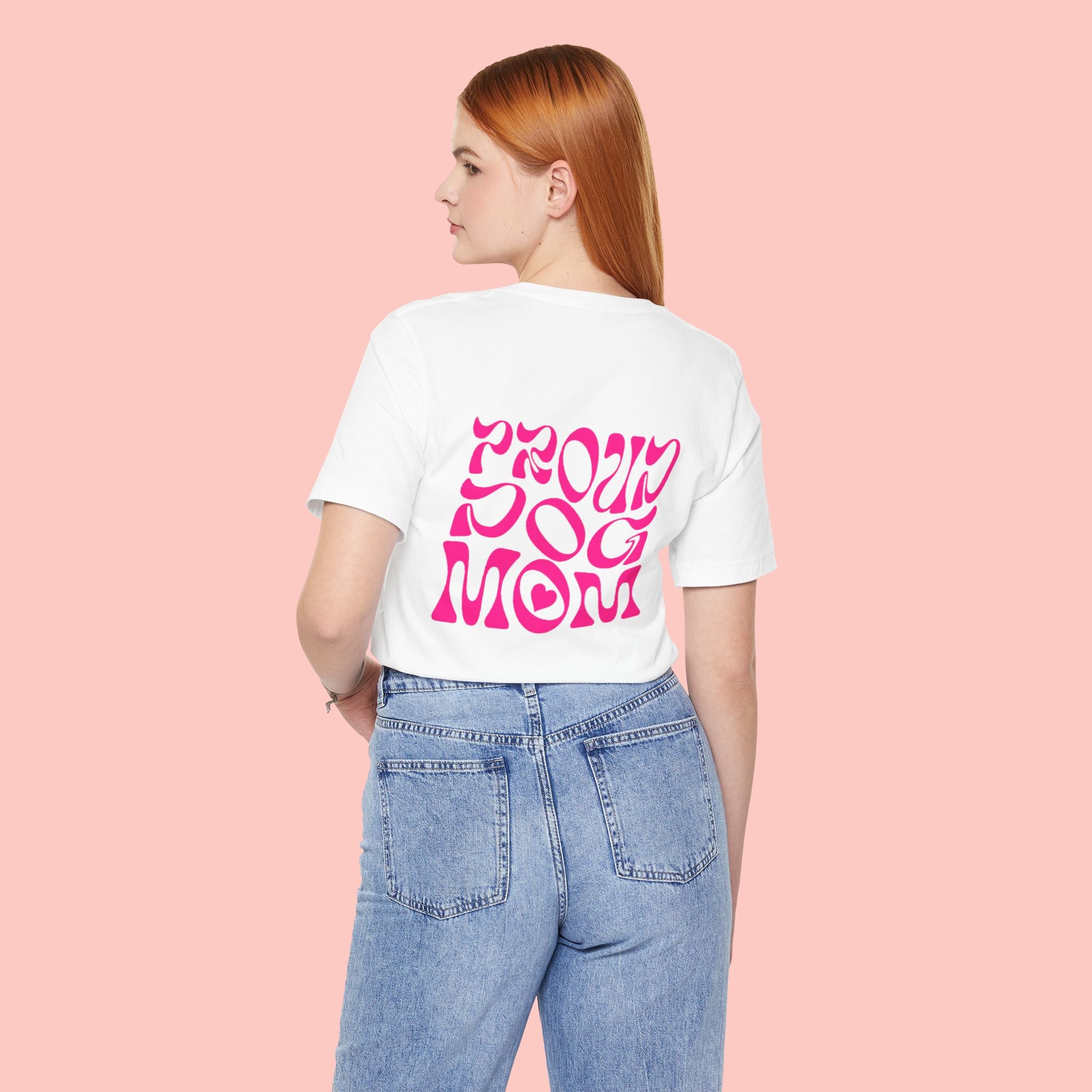 Mom of Dogs T-Shirt — Retro Pink “Proud Dog Mom” Tee