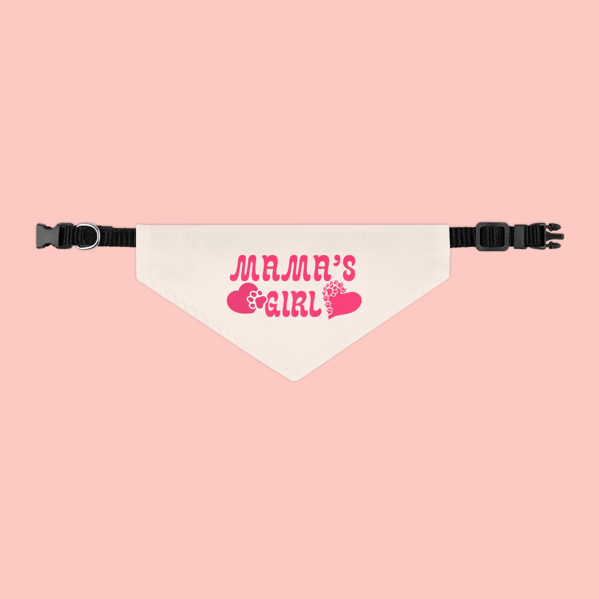Bandana — "Mama's Girl" Pink Paw & Heart Pet Bandana Collar