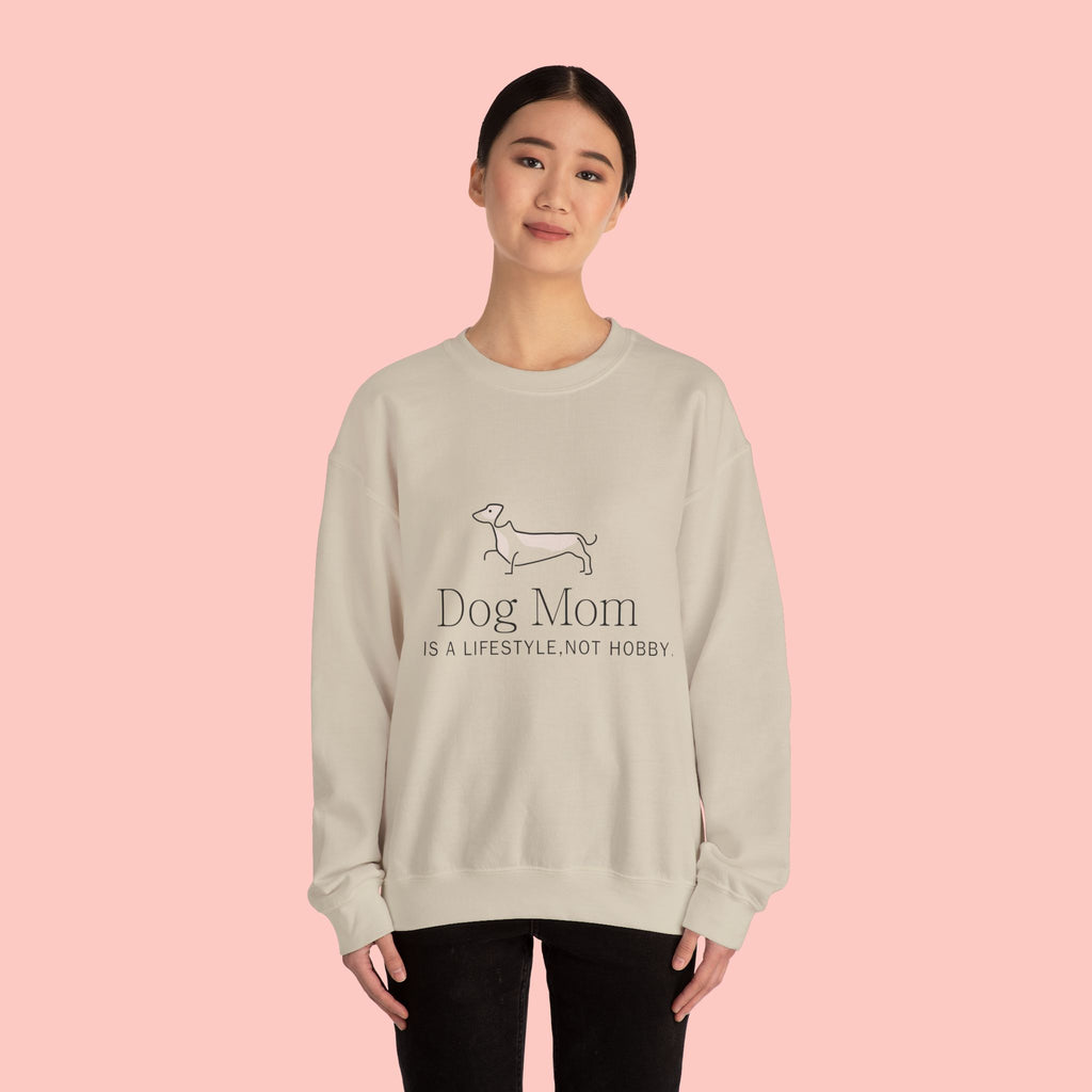 Dog Mom Crewneck Sweatshirt – "Dog Mom is a Lifestyle, Not Hobby" Cozy Pullover