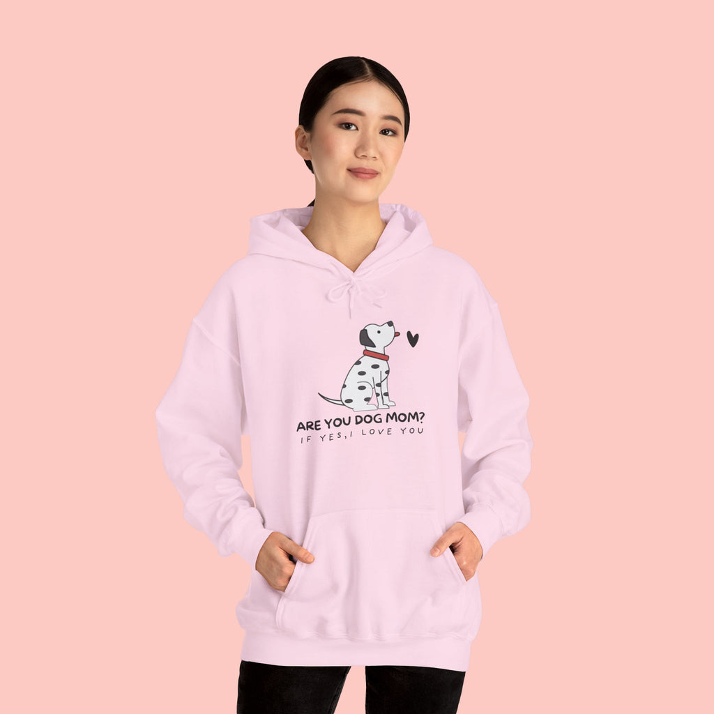 Dog Mom Hoodie — 'Are You Dog Mom?' Cute Dalmatian Graphic Pullover
