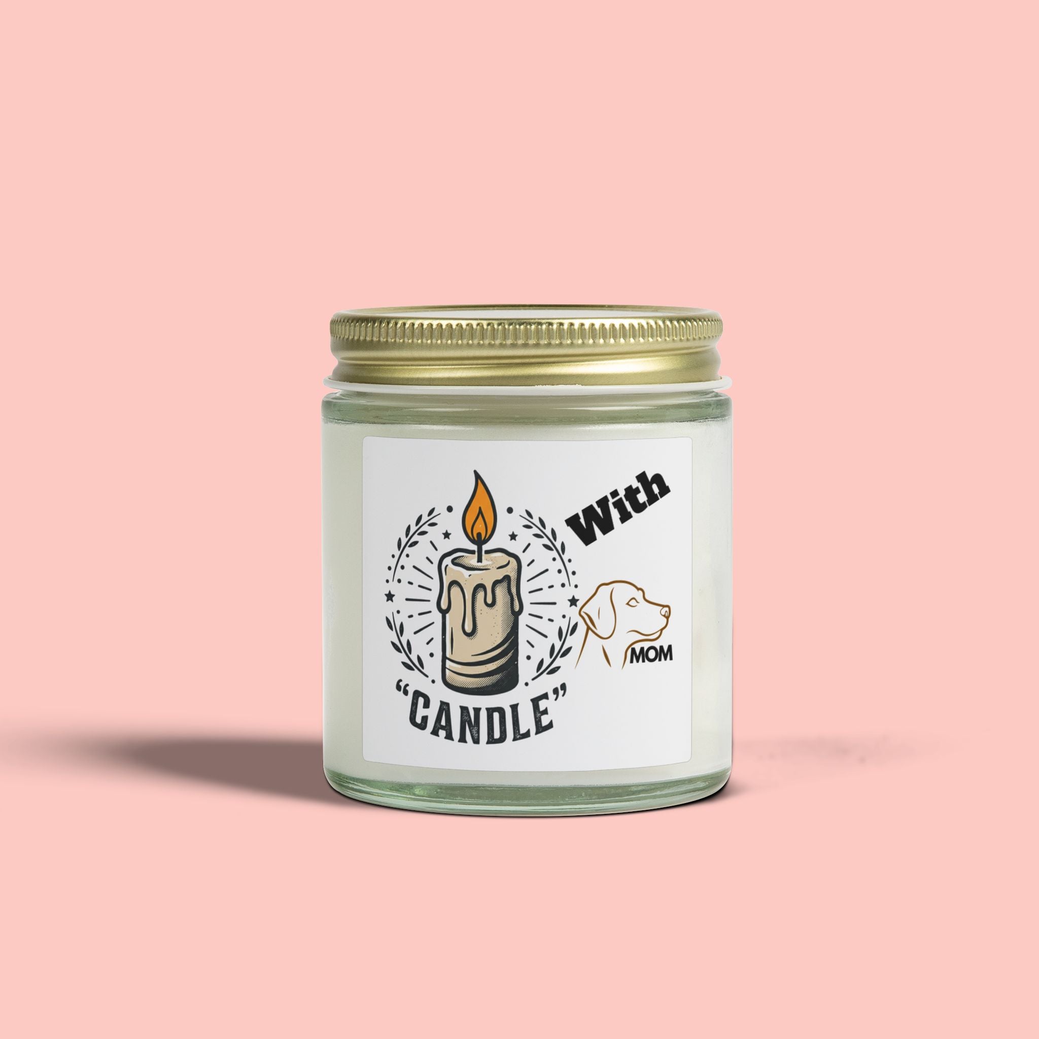 Coconut Apricot Scented Candle (4oz/9oz) — 'With Candle' Decorative Jar, Cozy Home Gift for Moms