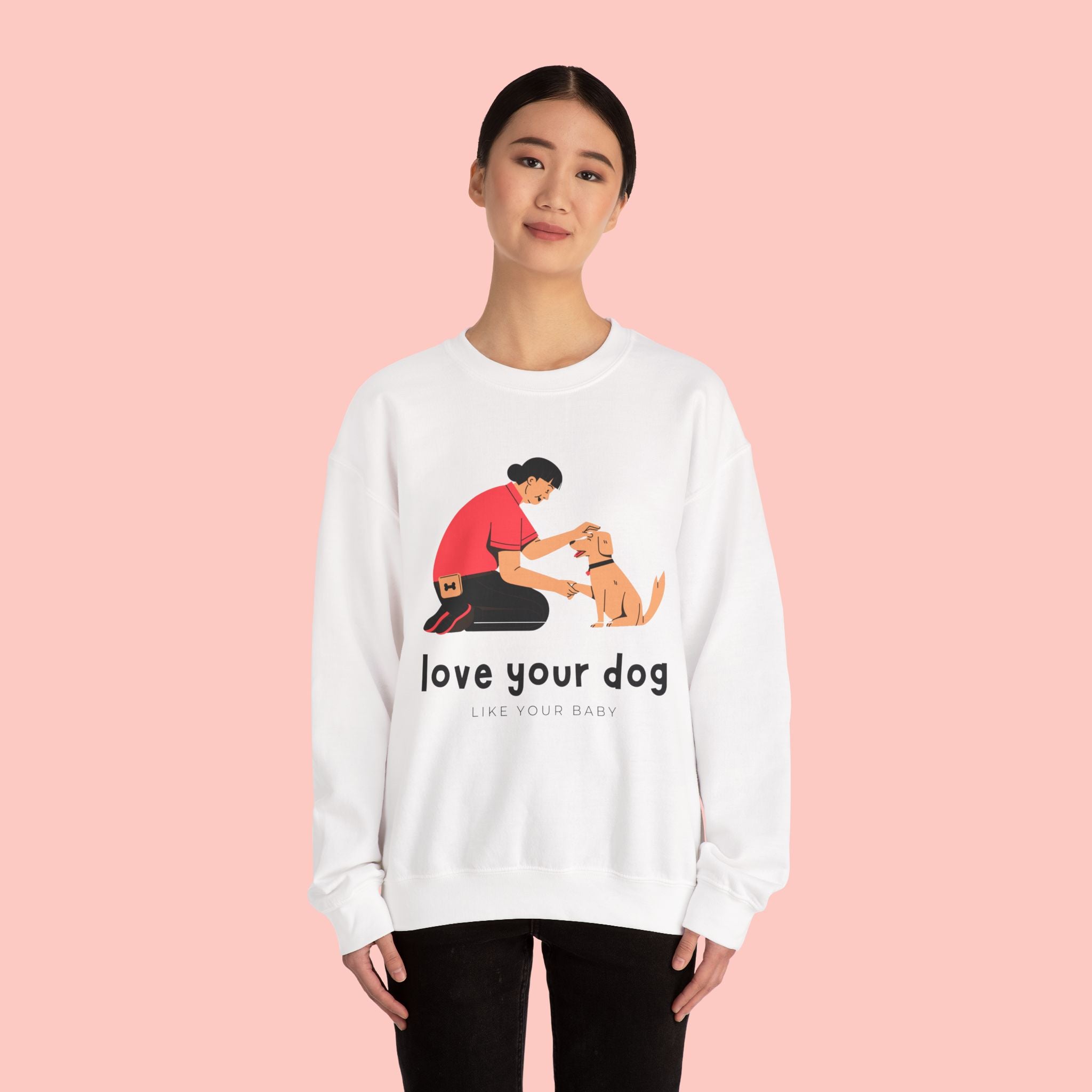 Love Your Dog Crewneck Sweatshirt — Cute Pet Lover Graphic Pullover