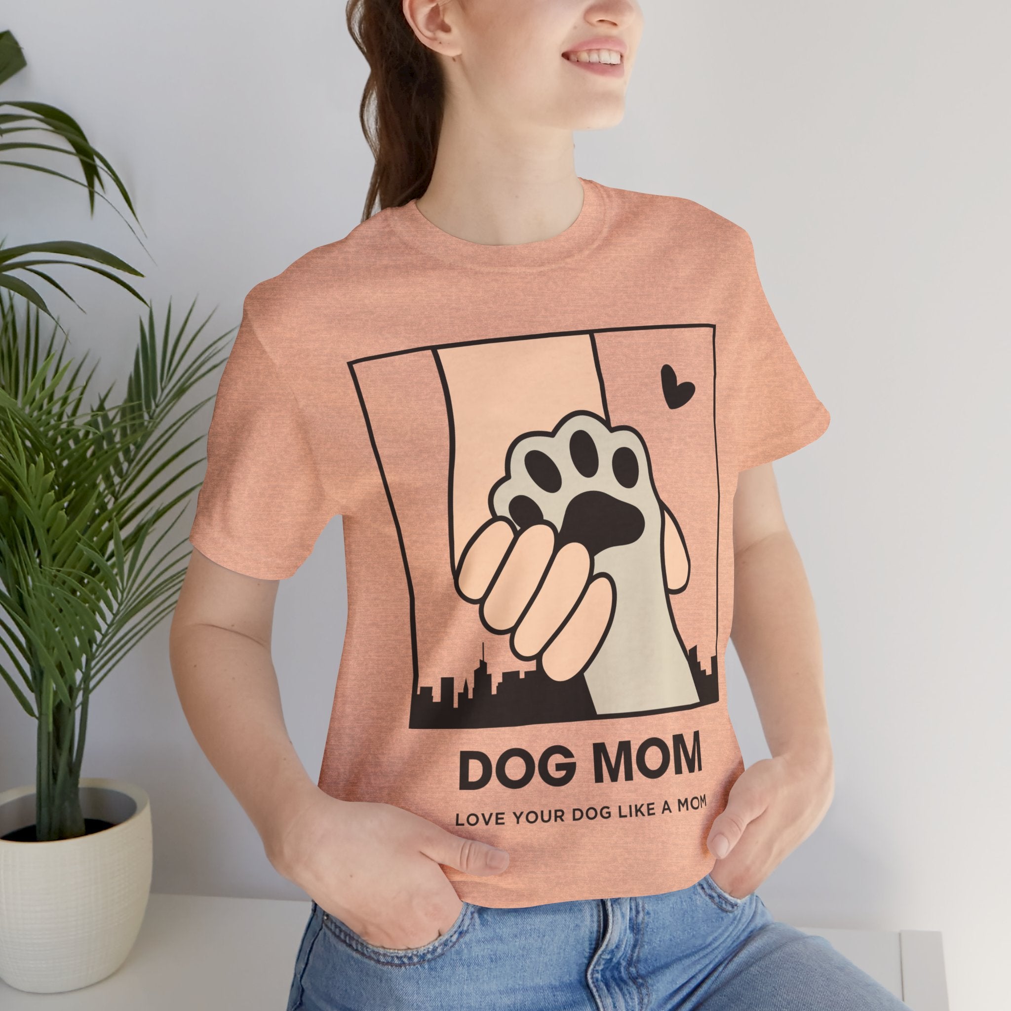 Dog Mom T-Shirt — "Love Your Dog Like a Mom" Paw Print Graphic