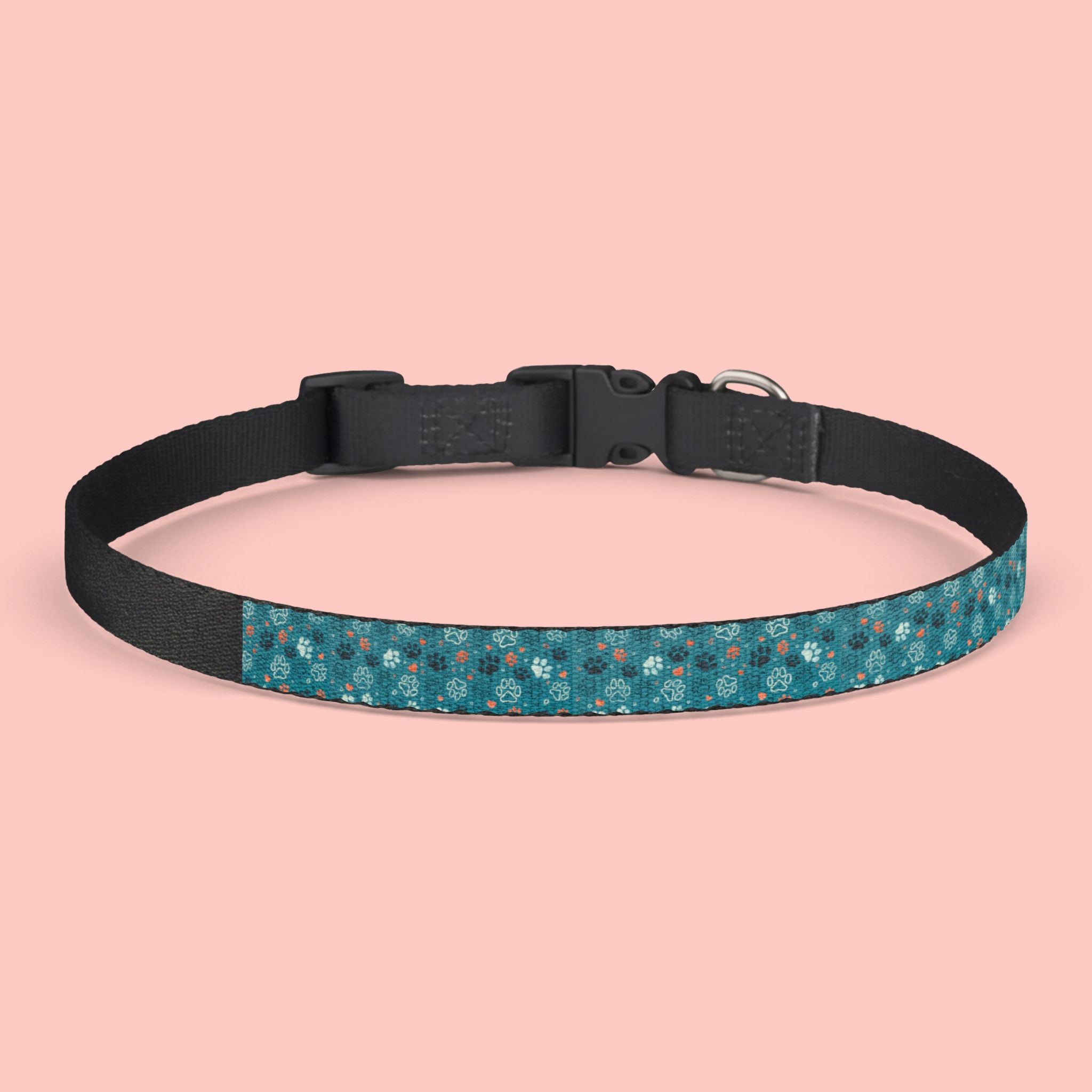 Teal Mosaic Clip-On Pet Collar — Lightweight Adjustable Dog & Cat Collar