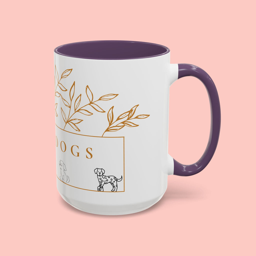 I Love Dogs Accent Coffee Mug — Gold Leaf Dog Lover Ceramic Mug (11oz & 15oz)