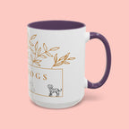 I Love Dogs Accent Coffee Mug — Gold Leaf Dog Lover Ceramic Mug (11oz & 15oz)