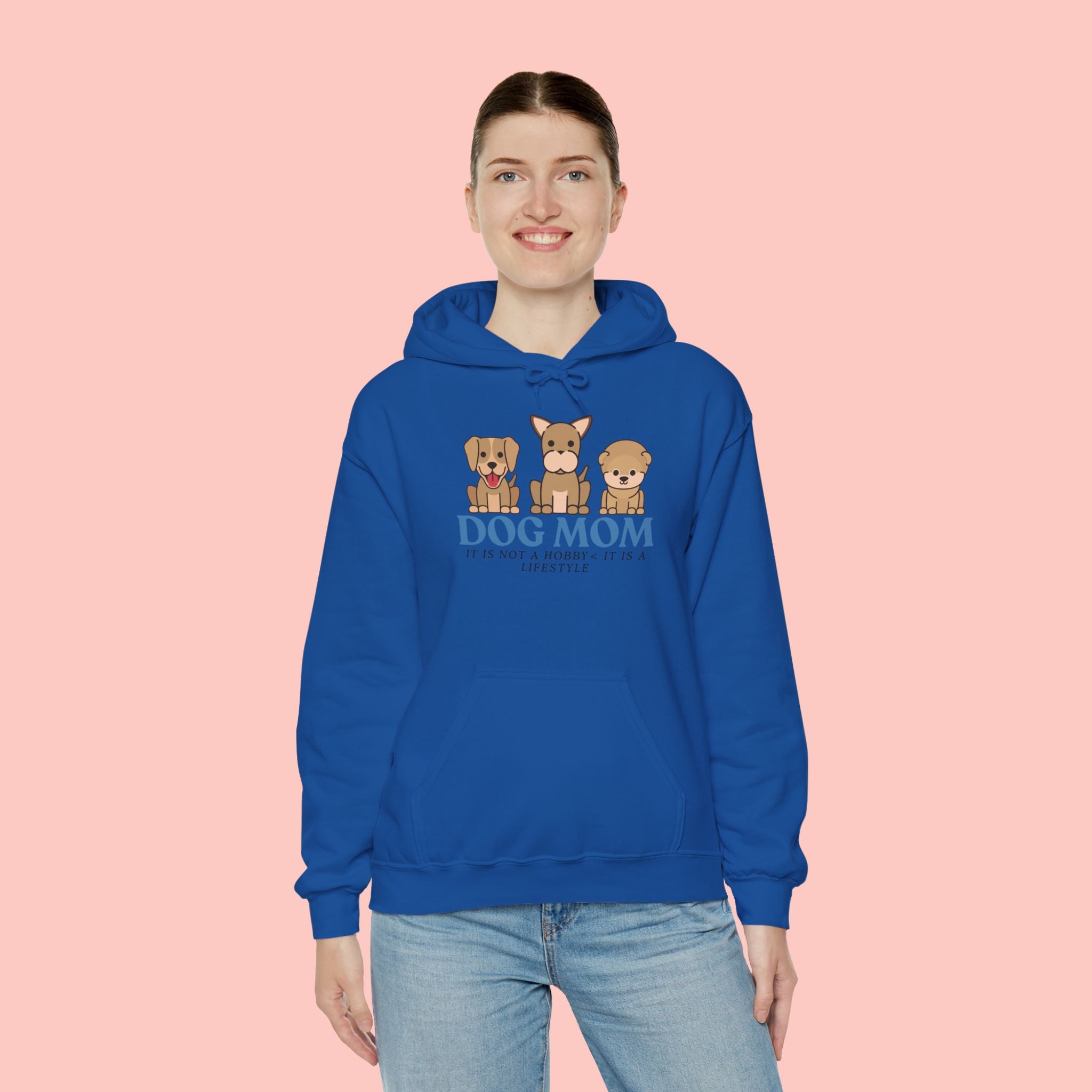 Dog Mom Hoodie — Cute Puppy Trio 'Dog Mom' Graphic Sweatshirt
