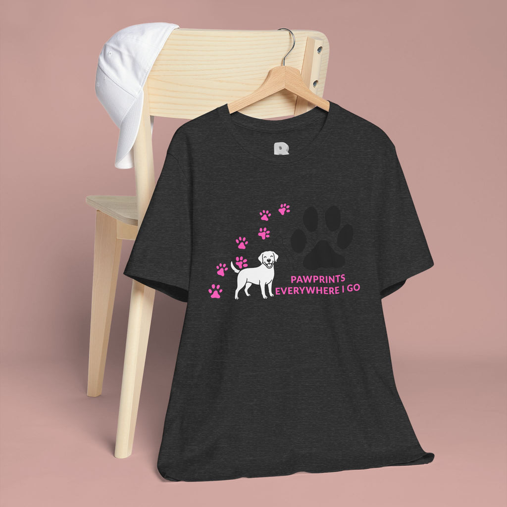 Dog Pawprint T-Shirt — "Pawprints Everywhere I Go" Cute Pet Lover Tee