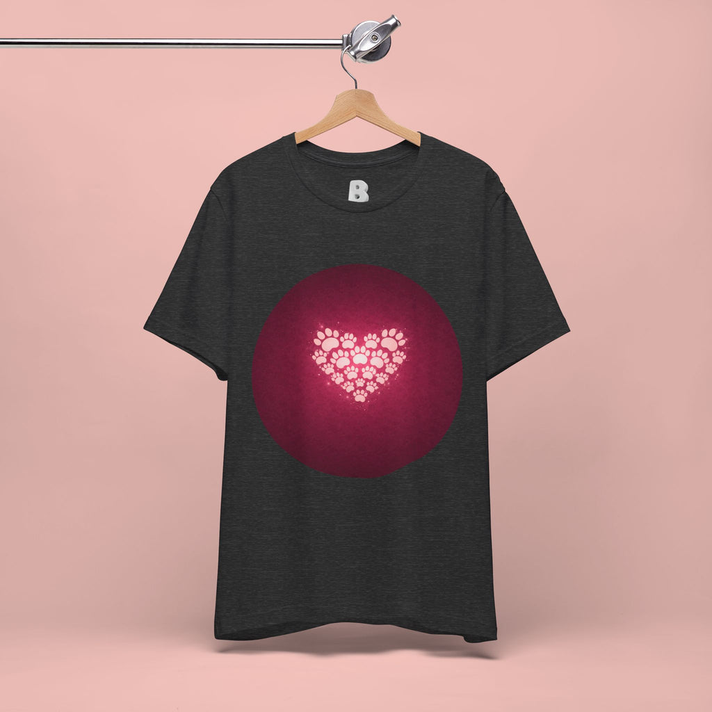 Paw Print Heart T‑Shirt — Cute Pet Lover Tee