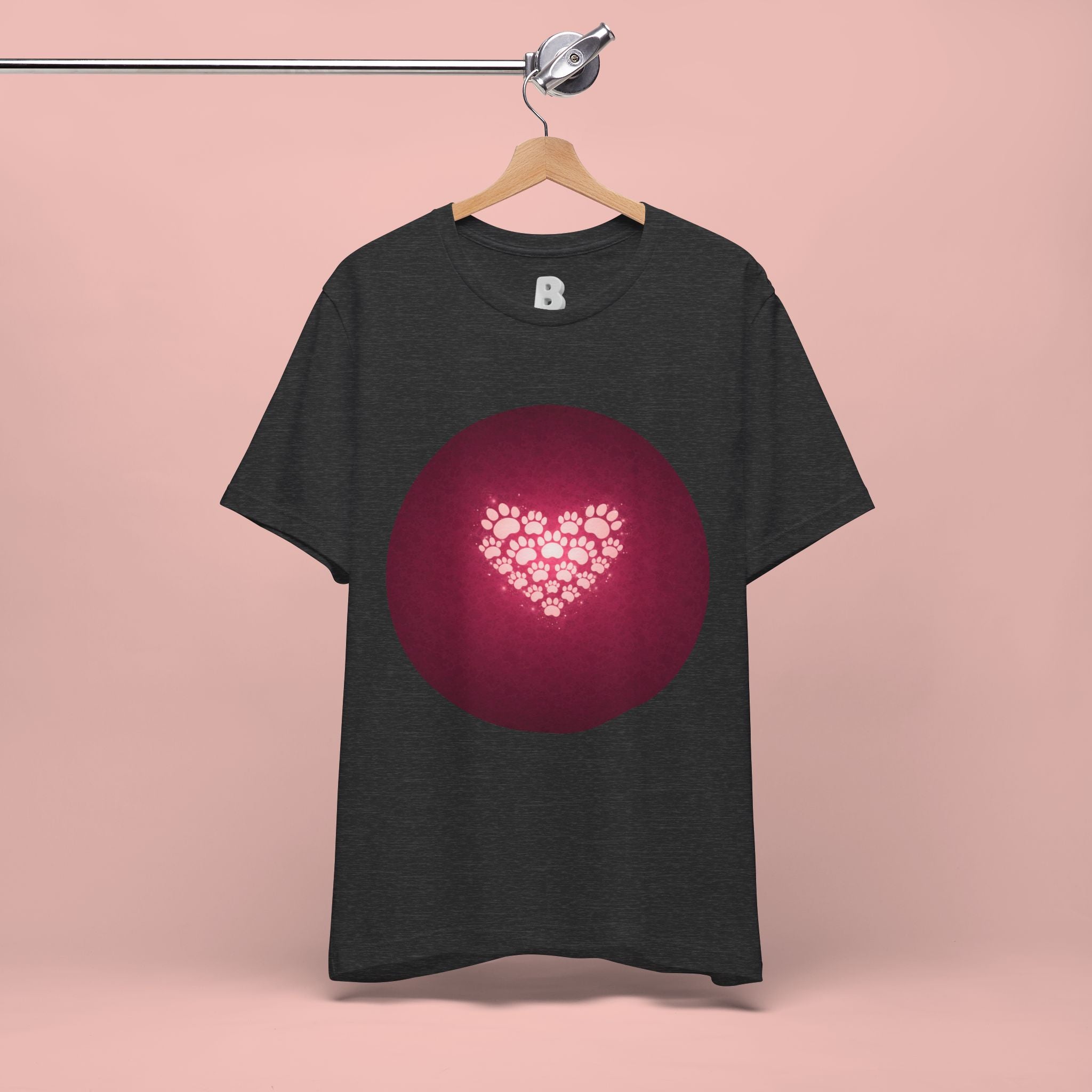 Paw Print Heart T‑Shirt — Cute Pet Lover Tee