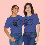 Dog Mom Heart Paw T-Shirt