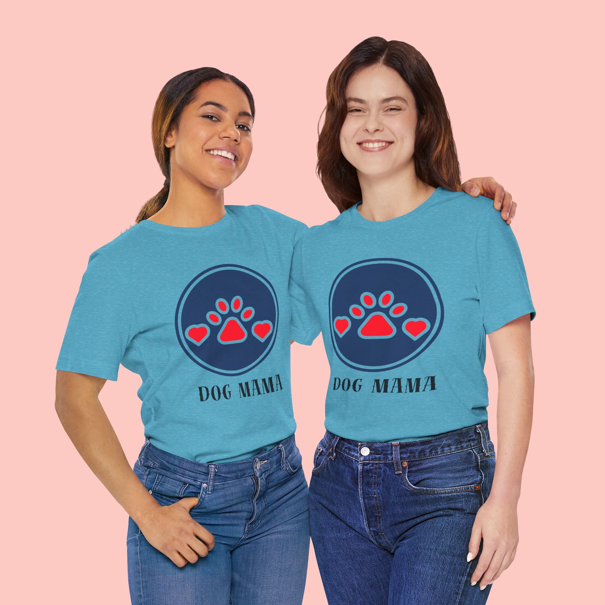 Dog Mama T-Shirt — Cute Paw & Heart Graphic Tee for Dog Lovers