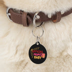 Official Mom's Baby Pet Tag — Cute Paw Print Dog/Cat ID Tag