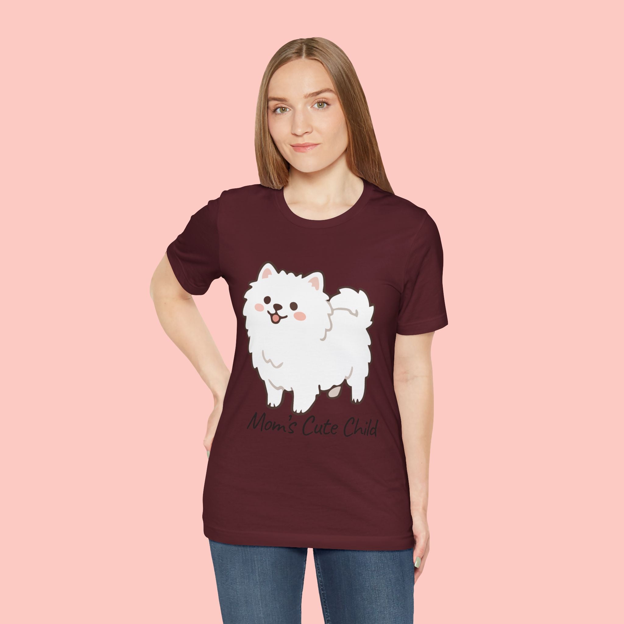 Cute Fluffy Pomeranian Tee — "Mom's Cute Child" Dog T-Shirt