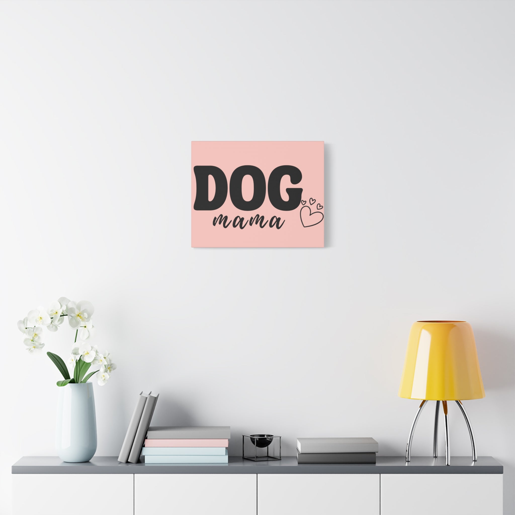 Dog Mama Pink Canvas Wall Art — Heart Pet Mom Decor