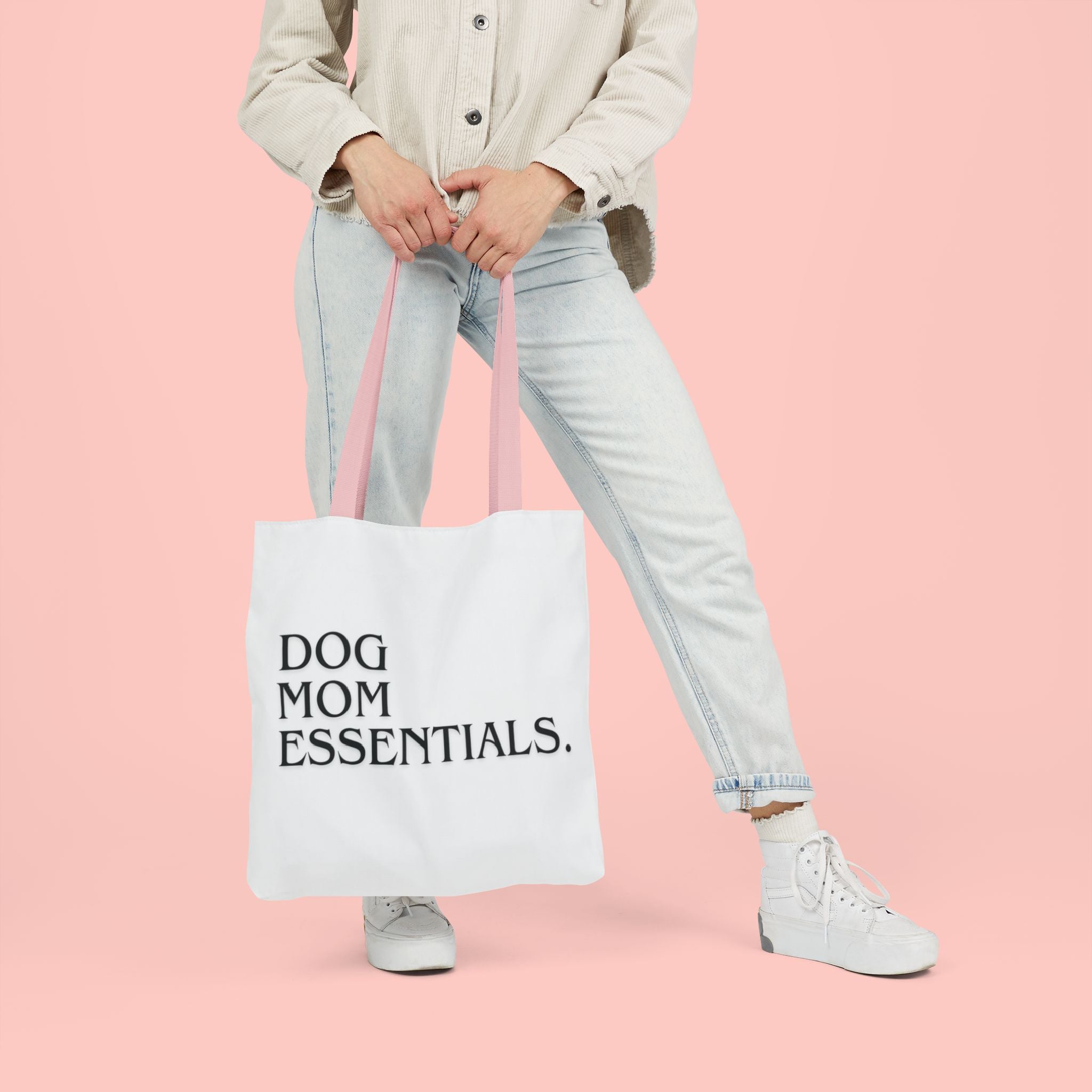Dog Mom Essentials Canvas Tote — Funny Dog Mom Gift Tote Bag