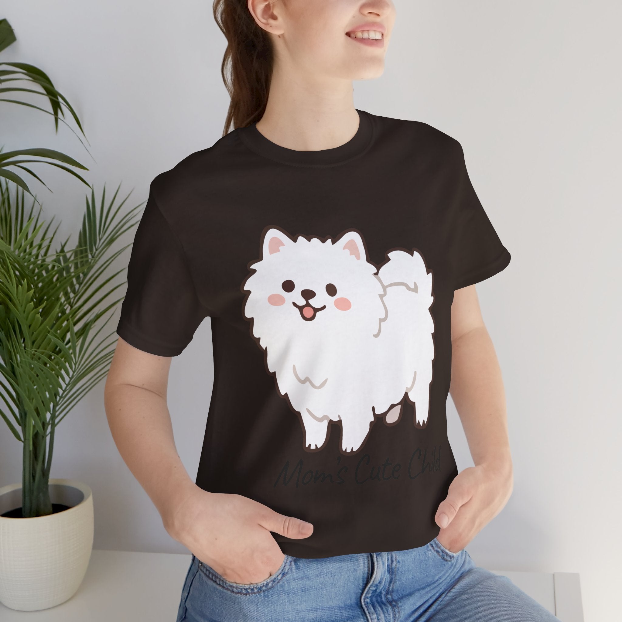 Cute Fluffy Pomeranian Tee — "Mom's Cute Child" Dog T-Shirt