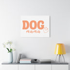Dog Mama Matte Canvas Wall Art – Peach Script Pet Lover Decor