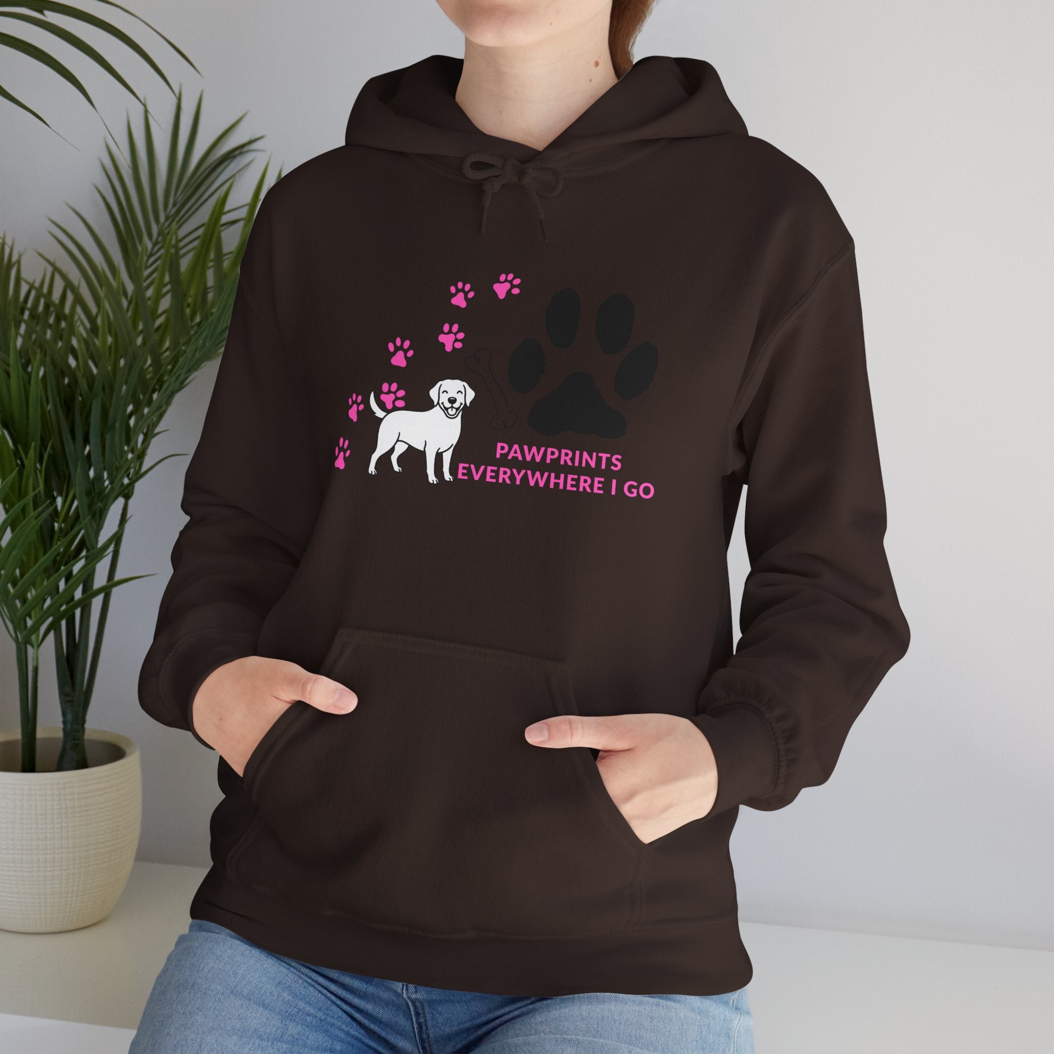 Dog Lover Hoodie — "Pawprints Wherever I Go" Pullover