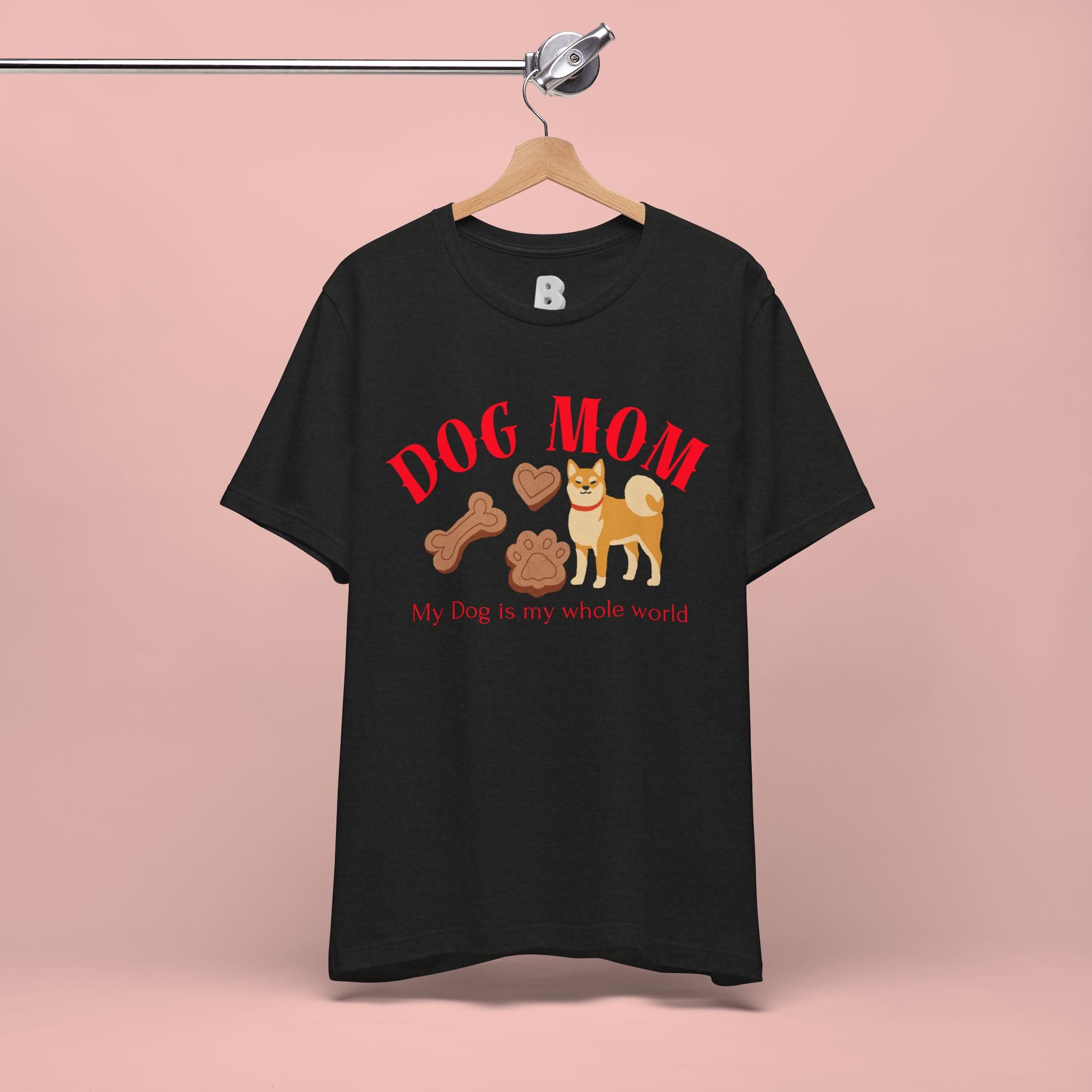 Dog Mom T-Shirt — Cute Shiba & Treats “My Dog Is My Whole World” Tee