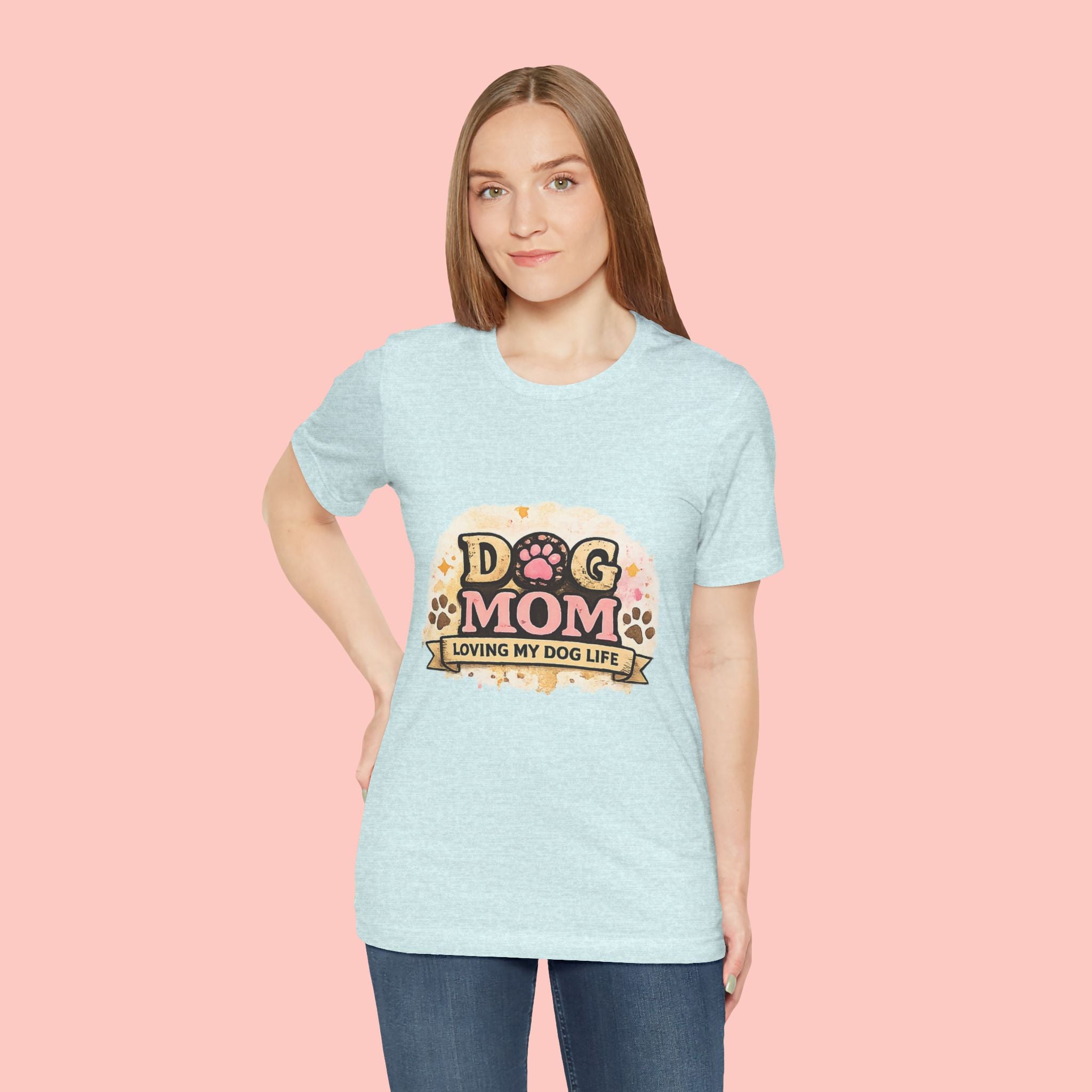 Dog Mom T-Shirt – "Loving My Dog Life" Cute Paw Print Tee for Pet Moms