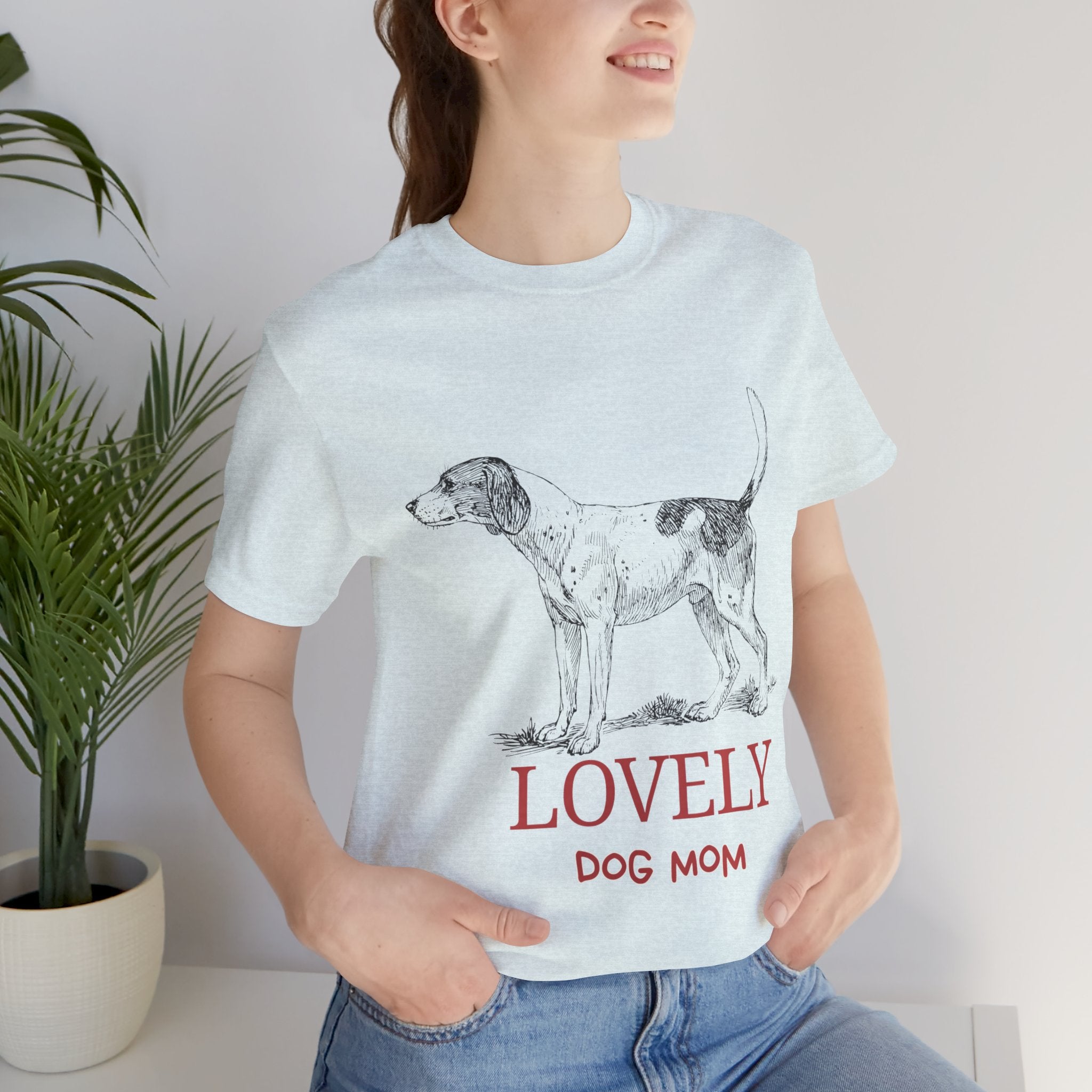 Lovely Dog Mom T-Shirt — Vintage Sketch Dog Graphic Tee
