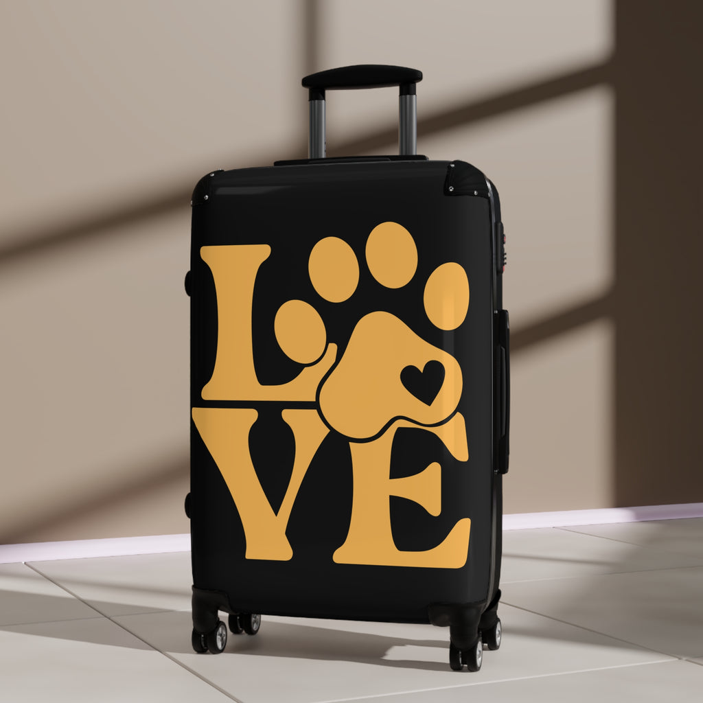 Pet Lover "LOVE" Paw Print Suitcase — Carry-On Luggage for Dog & Cat Owners