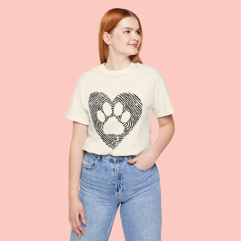 Fingerprint Heart Paw T-Shirt — Dog Paw Love Tee