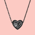 Engraved Paw Print Heart Necklace — 'Love You' Pet Memorial Pendant